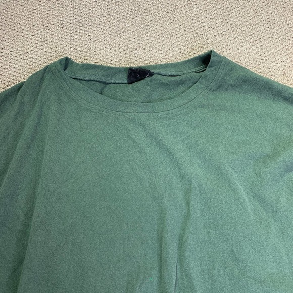 Heyson Womens Shirt Top Size Medium Dark Forest Green Striped Oversized Pullover - Picture 2 of 11